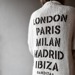 Cream / black Cities Cardigan *NEW*