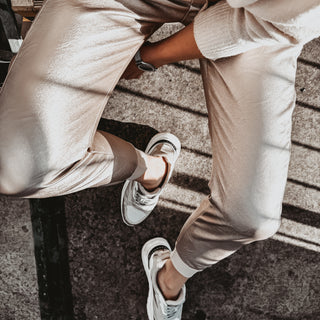 Full faux leather CHAMPAGNE GOLD ULTIMATE joggers