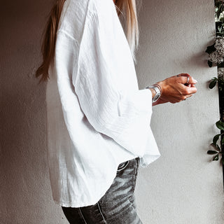 Lagos linen white blouse