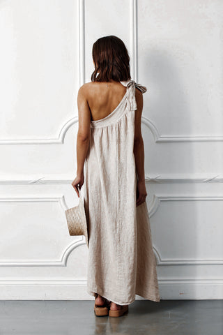 SAND Sicily linen off shoulder dress *NEW*
