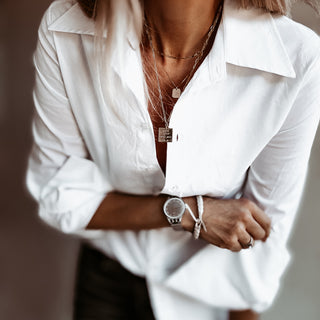 WHITE over sized cuffs blouse *NEW*
