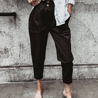 Black Pippa paperbag jeans