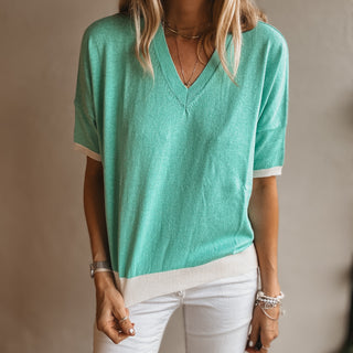 Turquoise V neck