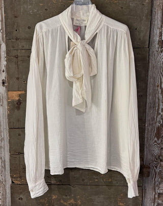 Beatrice VINTAGE WHITE floaty bow blouse *NEW*