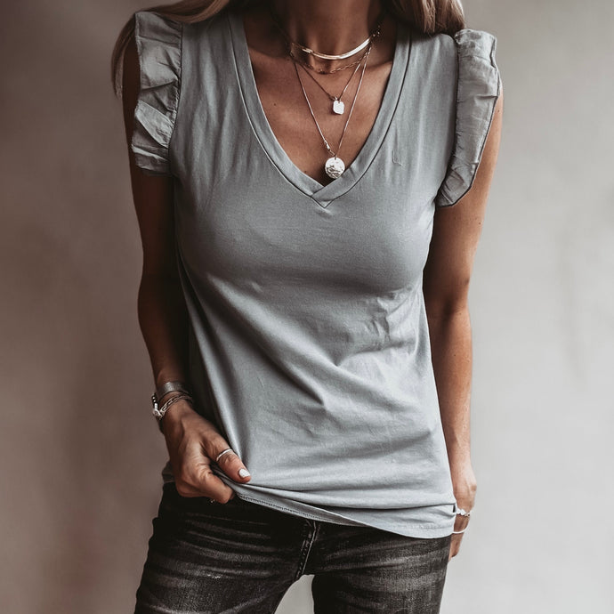 Urban grey Mina frills tee *NEW*