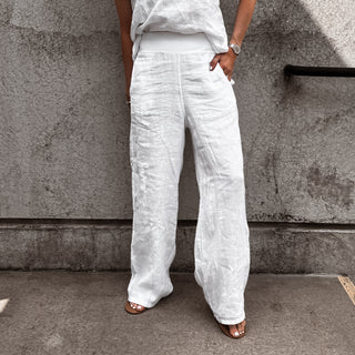White SULTAN LINEN ULTIMATE joggers *NEW*