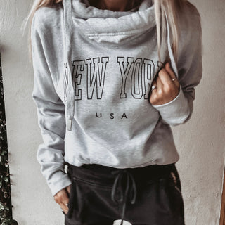 COLLEGE grey  NEW YORK Hoody *BACK IN STOCK*