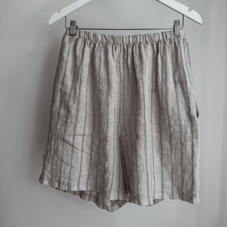 Slouchy pinstripe linen shorts SAND *NEW*