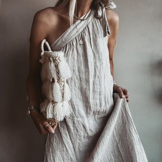 SAND Sicily linen off shoulder dress *NEW*