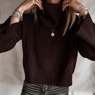 Detachable BROWN roll neck jumper *NEW*