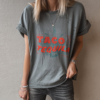 Taco charcoal vintage short sleeved sweatshirt  *NEW*