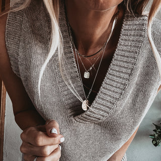 Rita STONE knitted V tank *NEW*