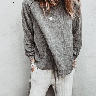 Cannes DARK GREY relaxed top *NEW*