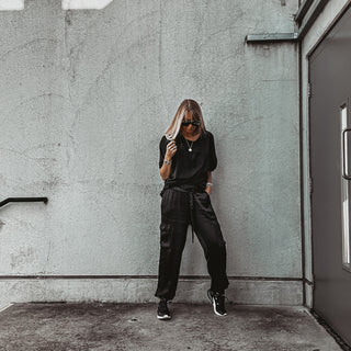 BLACK Pollensa Satin panel tee