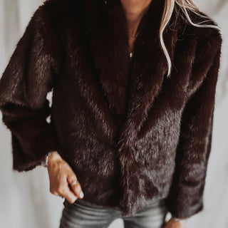 Faux fur BROWN jacket *NEW*