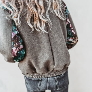 Khaki floral bomber blazer *NEW*
