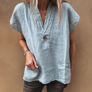 Blue Susannah linen blouse *NEW*