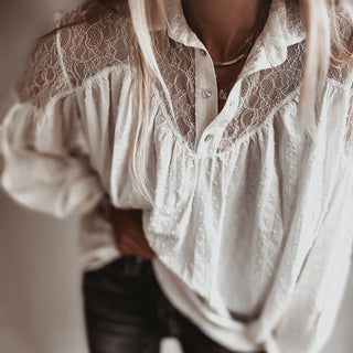 Tabu Vintage white Lace Blouse *NEW*