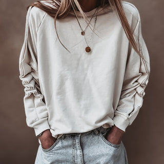 Vintage white ruffle sleeve sweatshirt *NEW*