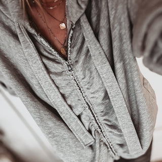 Grey ruffle Irene hoody  *NEW*