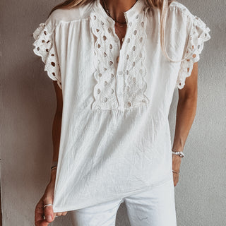 Ria CREAM ruffle blouse  *NEW*