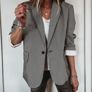 Merino black check blazer *NEW*