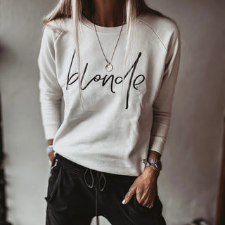 BLONDE vintage white (cream) sweatshirt *relaxed style* NEW