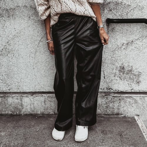 Faux leather wide leg joggers *NEW*