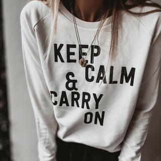 Vintage white KEEP CALM sweatshirt *relaxed style* NEW