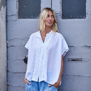 Pompeii Broderie frill floaty Blouse *NEW*