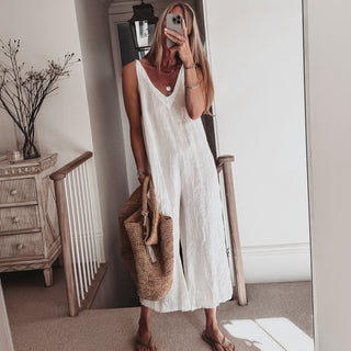 Libby white linen jumpsuit *NEW*