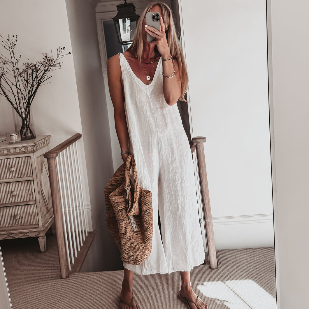 Libby white linen jumpsuit *NEW*
