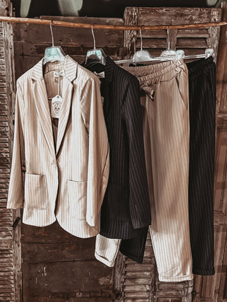 Pin stripe desert beige suit *NEW*