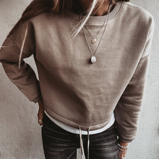 Native slightly cropped SAND sweatshirt *relaxed style*