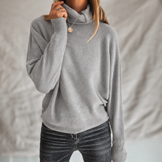 Light Grey Lane Roll Neck jumper