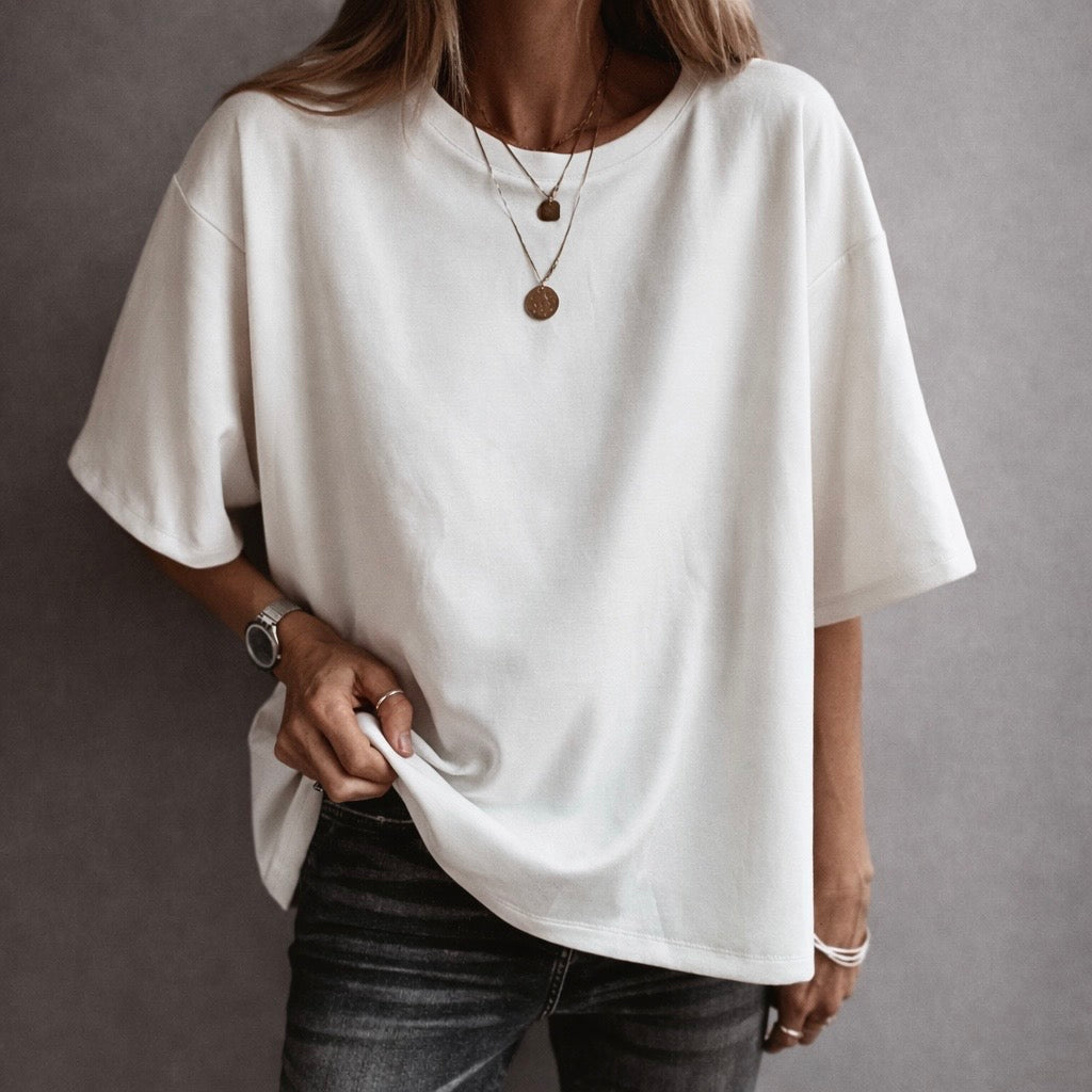 Slouchy Cream sweat tee  *NEW*