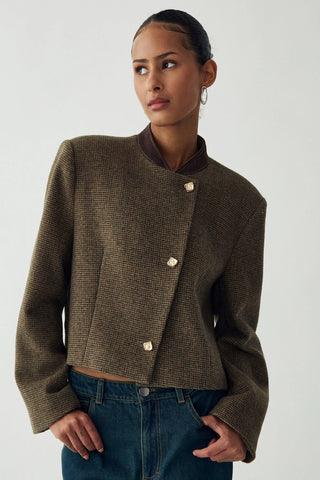 Eva Taupe tweed style button blazer *NEW*
