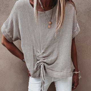 Lilly TAUPE blouse with rouche tie *NEW*