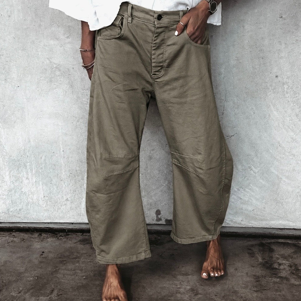 Light olive Boston barrel jeans *NEW*