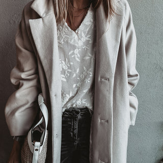 WHITE lace flower blouse