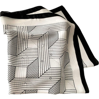 Monochrome satin bandana scarf