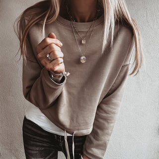 Native slightly cropped SAND sweatshirt *relaxed style*