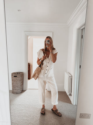 Ribera Cream linen boilersuit *NEW*