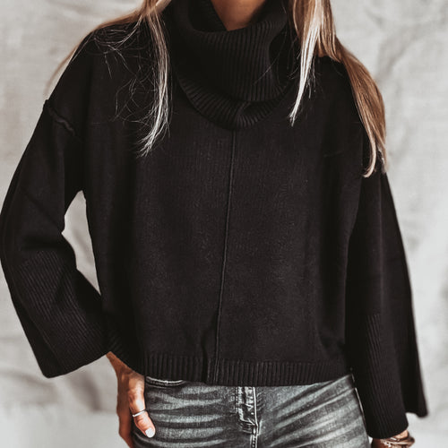Detachable BLACK roll neck jumper *NEW*