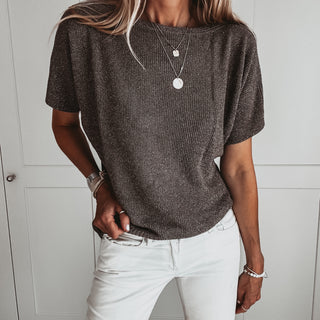 Chocolate sparkly knitted tee