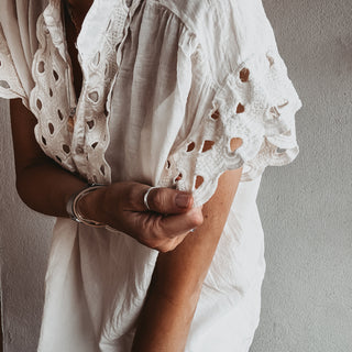 Ria CREAM ruffle blouse  *NEW*