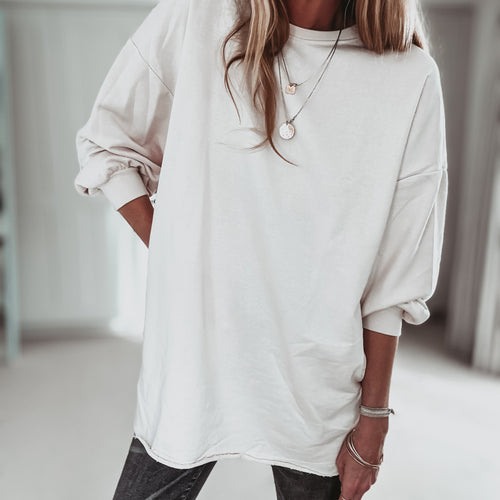 BEIGE Super slouchy boyfriend sweatshirt *NEW*