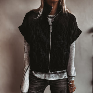 Black Charlston quilted bomber *NEW*