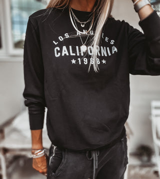 California Los Angeles Vintage BLACK/SILVER sweatshirt *NEW*