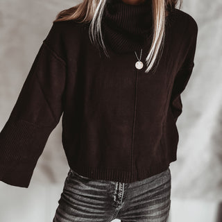 Detachable BROWN roll neck jumper *NEW*